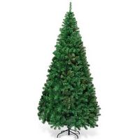 Costway - 7Ft Artificial PVC Christmas Tree Stand Indoor Outdoor - Green