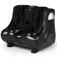 Costway - Leg Massager Shiatsu Kneading Rolling Vibration Heating Foot Calf Black - Black