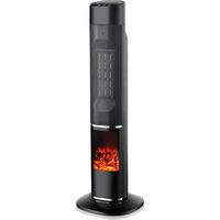 Lifesmart - 31-in. Tower Heater with Flame Feature - Black