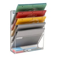 Mind Reader - 5-Tier Vertical File Storage, Desktop Organizer, Wall Mount, Office, Metal Mesh, 12...