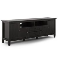 Simpli Home - Warm Shaker SOLID WOOD 72 inch TV Media Stand in Hickory Brown For TVs up to 80 inc...