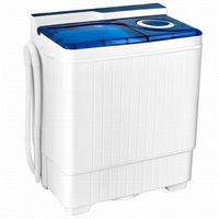 Costway - 26 lb. Portable Semi-Automatic Washing Machine with Built-in Drain Pump - Blue and White