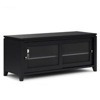 Simpli Home - Cosmopolitan SOLID WOOD 48 inch Wide Contemporary TV Media Stand in Black For TVs u...