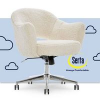 Serta - Valetta Upholstered Home Office Chair - Sherling Wool - Cream