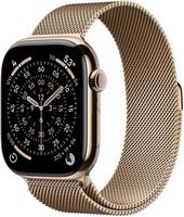 Apple Watch Series 11 (GPS+Cellular) 46mm Titanium Case with Gold Milanese Loop - S/M - Gold - (2...