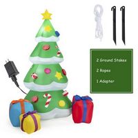 Costway - 6 FT Inflatable Christmas Tree w/ Gift Boxes LED Bulbs Blow Up Yard Decoration - Multic...
