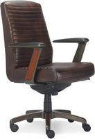 La-Z-Boy - Emerson Bonded Leather Ergonomic Swivel Executive Office Chair - Brown