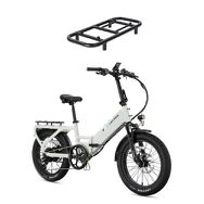 Lectric eBikes - XP4 Step-Thru Foldable eBike (Max 50mi/28mph) + LevelUp Rack - Stratus White