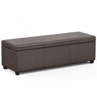 Simpli Home - Avalon Extra Large Storage Ottoman Bench - Distressed Brown