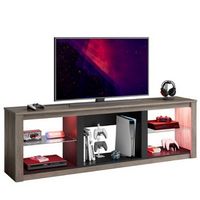 70" TV Stand with LED Lights and Glass Shelves for TVs up to 75"