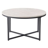 CorLiving - Ayla Marbled Effect Coffee Table - White and Black