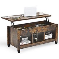 Costway Lift Top Table w/ Hidden Compartment and Storage Shelves Coffee - Coffee