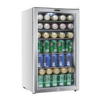 Whynter - 120-Can Beverage Refrigerator - White Cabinet/Stainless Steel Trim