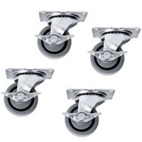 Middle Atlantic - 5WLR Caster 4-Piece Kit - Silver