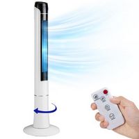 Costway Portable 48%27%27 Tower Fan 80&#176; Oscillating Bladeless Fan with Remote and LED Control - White...