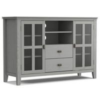 Simpli Home - Artisan SOLID WOOD 53 inch Wide Contemporary TV Media Stand in Fog Grey For TVs up ...
