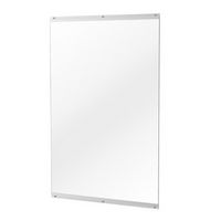 LOVMOR - Polished 32 in. W x 48 in. Modern Rectangular Tempered Glass Wall Mirror - silver