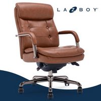 La-Z-Boy - Sonata Executive Mid-Back Bonded Leather Office Chair - Cognac and Graphite