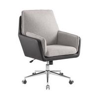 Linon Home Décor - McGarry Faux Leather And Sherpa Fabric Swivel Office Chair - Black and Gray