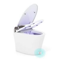 Costway - Smart Toilet with Adjustable Heated Seat Dryer Night Light Auto Open/Close - White