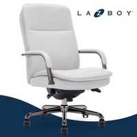 La-Z-Boy - Opus Executive Mid-Back Bonded Leather Office Chair - Gray and Graphite