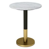 Simpli Home - Evans  Marble Side Table - White