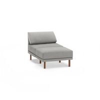 Burrow - Contemporary Range Armchair with Attachable Ottoman - Stone Gray