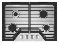 Whirlpool - 30" Built-In Gas Cooktop with EZ-2-Lift Hinged Cast-Iron Grates - Stainless Steel