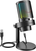 FIFINE A8 RGB USB Condenser Microphone – Cardioid Mic with Real-Time Monitoring for Streaming &amp; G...