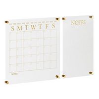 Martha Stewart - Grayson Premium Acrylic Monthly Wall Calendar and Notes Board - Clear/Gold