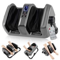 Costway - Foot &amp; Calf Massager Deep Kneading Shiatsu Massager Machine with Heat Gray - Gray + Black