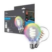 Cync - G25 Smart LED Globe Light Bulbs (2 Pack) - Color Changing - Full Color