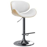 Simpli Home - Marana Bentwood Gas Lift Bar Stool - White