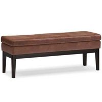 Simpli Home - Carlson Ottoman Bench - Distressed Saddle Brown