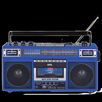 QFX - RECHARGEABLE CASSETTE AM/FM/SW1-2 RADIO BLUETOOTH BOOMBOX WITH USB RECORDING - Blue