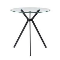 CorLiving - Lennox Glass Top Trestle Bistro Table - Black