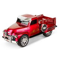 QFX - Retro Classic Truck Portable Bluetooth Speaker with Bass Radiator and LED Lights - Red