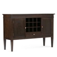 Simpli Home - Carlton Sideboard Buffet and Wine Rack - Dark Tobacco Brown