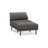 Burrow - Contemporary Range Armchair with Attachable Ottoman - Heather Charcoal