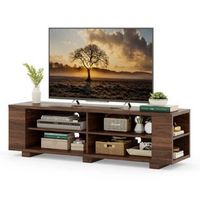 59'' Wood TV Stand Console Storage Entertainment Media Center with Adjustable Shelf