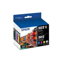 Epson - 302/302XL 5-Pack High-Yield and Standard Capacity Ink Cartridges - Photo Black/Cyan/Magen...