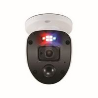 Swann - 1080p SwannForce™ Camera w/ Police Style Flashing Lights &amp; Color Night Vision - White