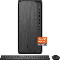 HP - OmniDesk Desktop - AMD Ryzen 5 - 16GB DDR5 Memory - 512GB SSD - Gray Wood