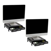 Mind Reader - Monitor Stand, 3 Storage Drawers, Desktop Organizer, Riser, Office, 13.5"L x 13"W x...