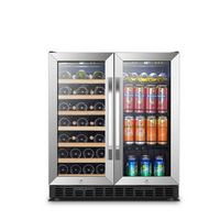 Lanbo - 30 Inch width 76 Can 31 bottle  Freestanding/Built-In Wine and Beverage Cooler with Frenc...