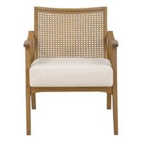 OSP Home Furnishings - Alaina Cane Back Arm Chair - Linen