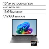 HP - OmniBook X Flip 2-in-1 - 16" 2K Touchscreen Laptop - AMD Ryzen AI 5 430 (2026) - 16GB Memory...