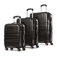 Bugatti - Budapest Hard Case Luggage Set (3-Piece) - Black