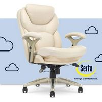 Serta - Upholstered Back in Motion Health &amp; Wellness Manager Office Chair - Bonded Leather - Ivory