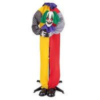 Costway - 4.5FT Grins Animatronic Clown Halloween Decoration - Multicolor